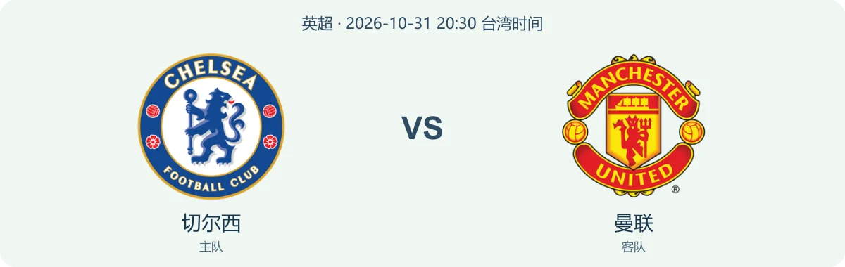 切尔西与曼联队徽对阵图