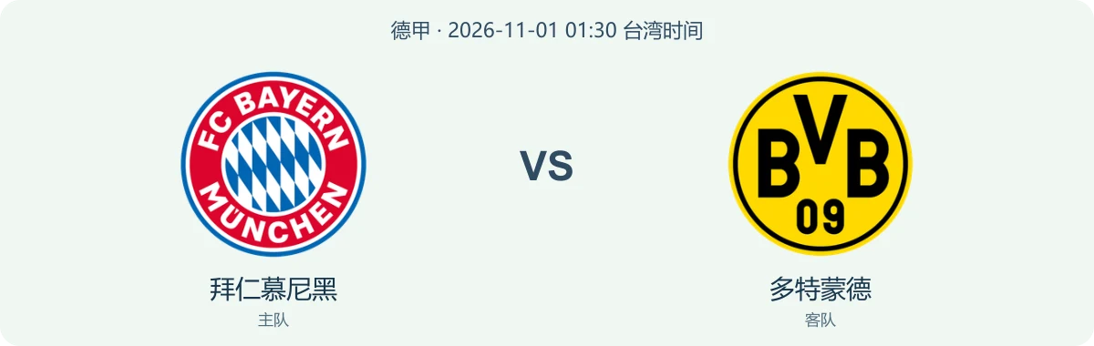 拜仁慕尼黑与多特蒙德队徽对阵图