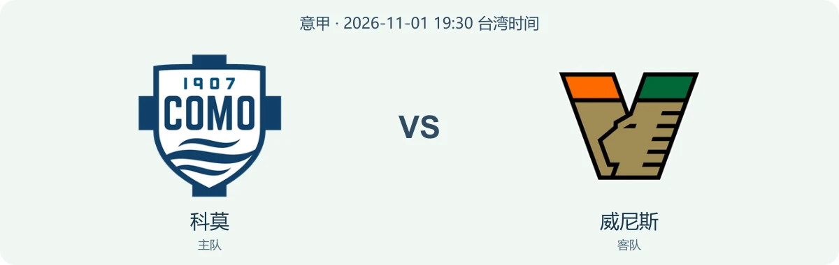 科莫与威尼斯队徽对阵图