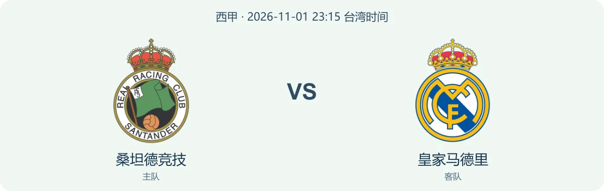 桑坦德竞技与皇家马德里队徽对阵图