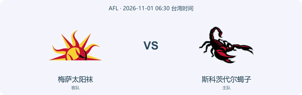 梅萨太阳袜与斯科茨代尔蝎子队徽对阵图