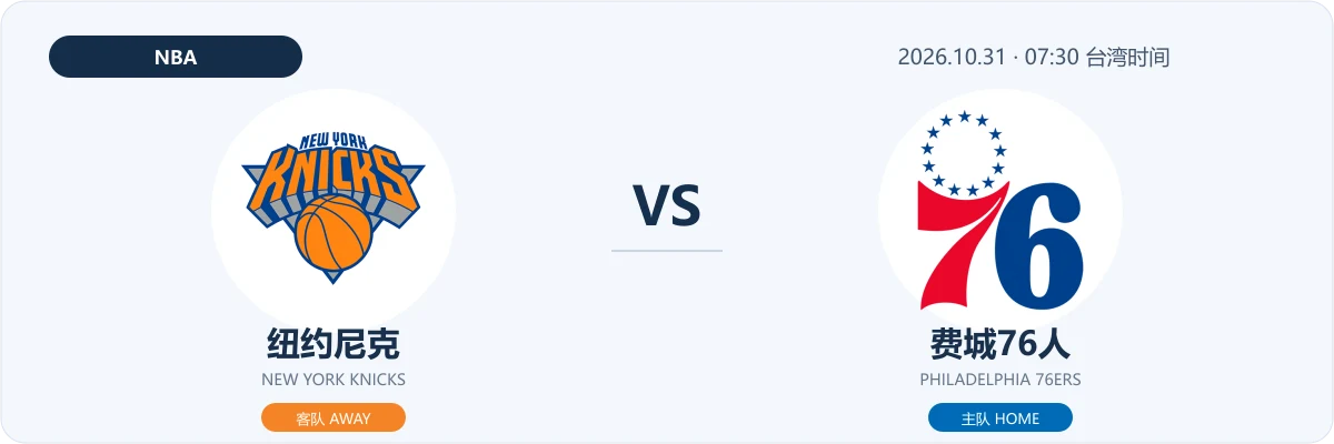 纽约尼克 VS 费城76人 球队Logo对阵图